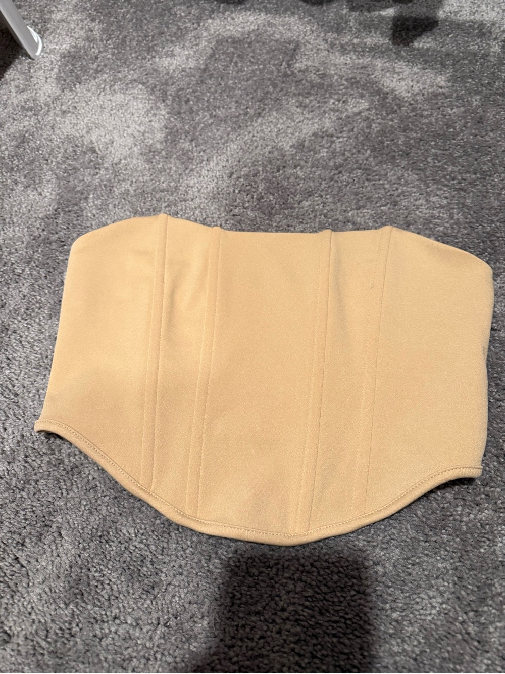 SHEIN Tan Strapless Corset Crop Top